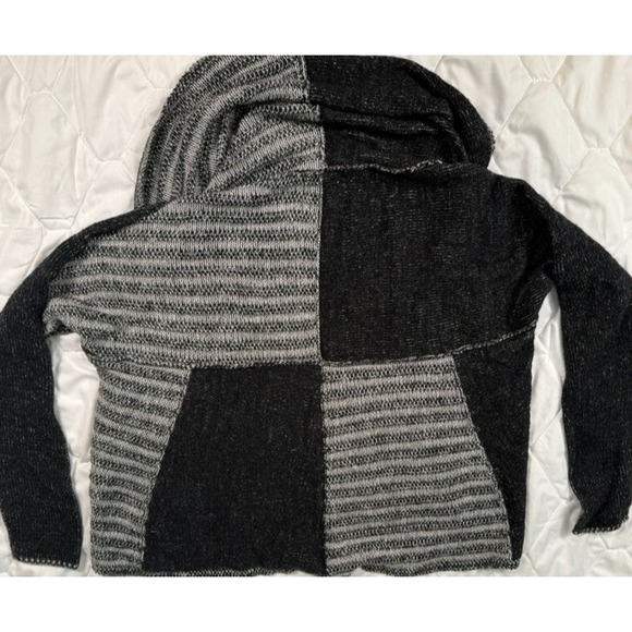 CAbi‎ #483 Patchwork Circle Cardigan Sweater Open Front Textured Wool Medium - Picture 8 of 8